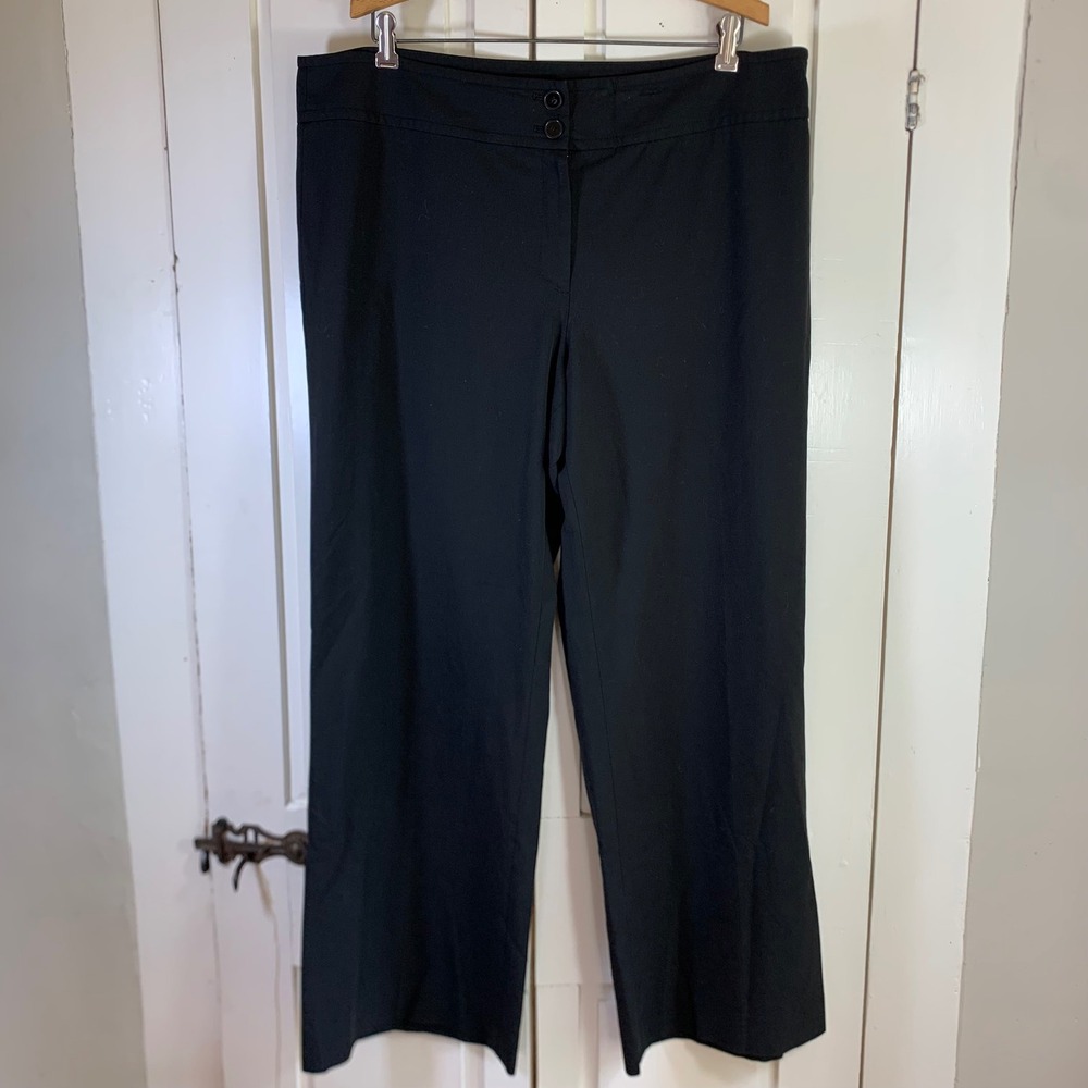 Jones New York Collection Womens Black Wide Leg Stretch Dress Pants Size 16 READ